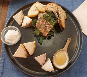 Homemade vegan cheese plate at Bahía Verde in Tenerife