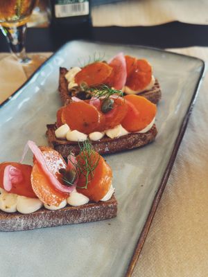 "Salmoned" carrots. at Bahía Verde in Tenerife