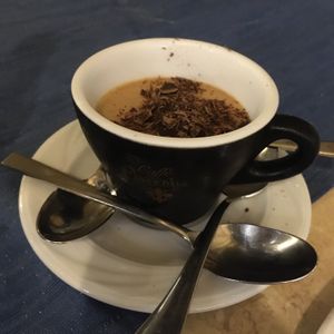 Peanut butter and coconut milk mousse  at Bahía Verde in Tenerife