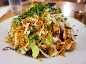 Ginger salad with tofu. at Backslope Brewing in Columbia Falls