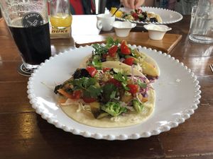 Vegetarian tacos at Duke Surf Bistro in Jeju