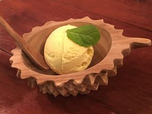 Single scoop durian ice cream  at Double Durian - Lavender in Central Singapore