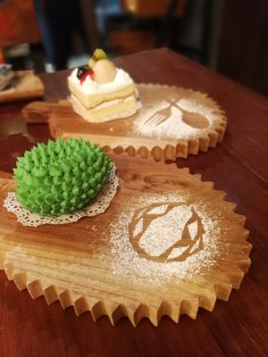 Spike durian shaped cake at Double Durian - Lavender in Central Singapore
