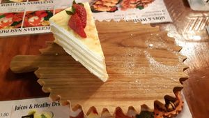 Durian crepe cake at Double Durian - Lavender in Central Singapore