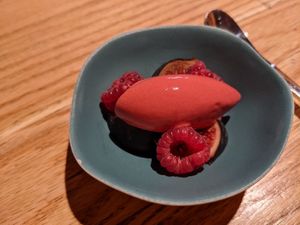 Bonus raspberry fig dessert at Culina Hortus in Lyon