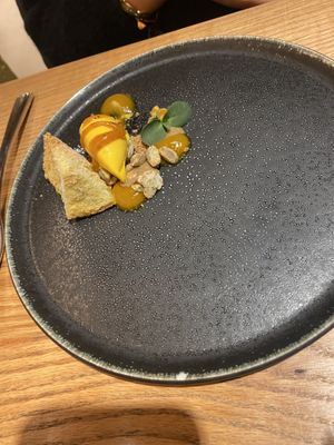 Sponge cake with butternut sorbet   at Culina Hortus in Lyon