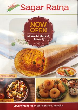Menu front at Sagar Ratna - Aerocity Worldmark in New Delhi