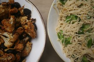 healthy salads; spicy roasted cauliflower, rice noodles and peanut at Ripe in Ulverston