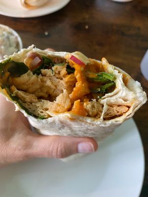 Spicy Buffalo wrap at Umami Gorilla in Wilkes-barre