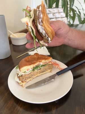 Bac’n cheese burger! My husband only ate half the rest is for dinner!  at Umami Gorilla in Wilkes-barre