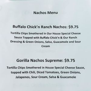Our Nachos Page - 100% vegan  at Umami Gorilla in Wilkes-barre