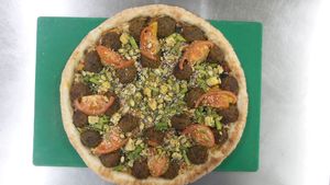 Первая в мире фалафельная пицца премиального уровня. Вкусная, тяжёлая, мощная - сказка! at The Slice Pizza in Moscow