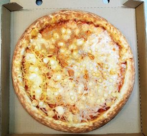 4 cheese, like 4 elements, 4 directions, 4 taste, mixed at endless ethics and love. 
A blend of four 100% vegan cheeses for divine cheese enjoyment.
The first Russian vegan pizza w at The Slice Pizza in Moscow