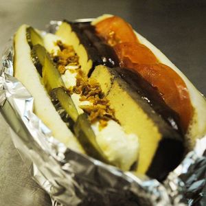 Slice-dog with smoked tofu)
СЛАЙС-дог с копчёным тофу) at The Slice Pizza in Moscow