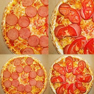 Это наши новинки - 2 пиццы с веганскими колбасками.
And this is our new products, 2 pizzas with vegan sausages. at The Slice Pizza in Moscow