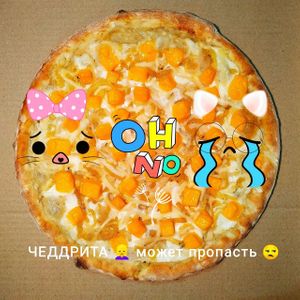 Мы вынуждены приостановить продажи новой веганской пиццы с чеддером. Этот сыр в России закончился at The Slice Pizza in Moscow