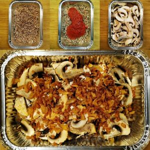 Beta tests of buckwheat porridge with mushrooms.
Бета-тесты гречневой каши с грибами. at The Slice Pizza in Moscow