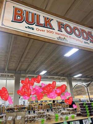 Did I mention their bulk section is very large at this one?! Blocked non-vegan items w/hearts and for privacy. 💕  at Sprouts Farmers Market - Broadway in Oakland