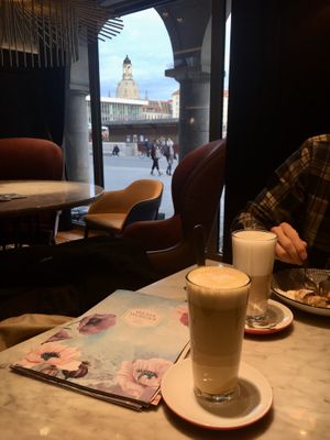 Goldene Milch/Kurkuma Latte (ca. 4€)  at Wilma Wunder in Dresden