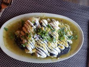 Green Enchiladas!! OMG at Charly's Vegan Tacos in Miami