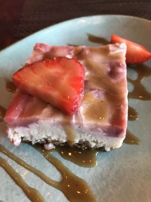 Strawberry Soursop Cheesecake at Charly's Vegan Tacos in Miami