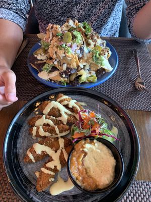 Macho Nachos and Avocado Fries at Charly's Vegan Tacos in Miami