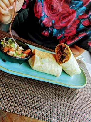 Burrito at Charly's Vegan Tacos in Miami