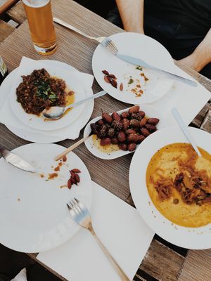 Melitzanosalata, olives, fava at Kafeneon in Vienna