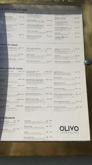 Menu at Olivo in Cluj-napoca