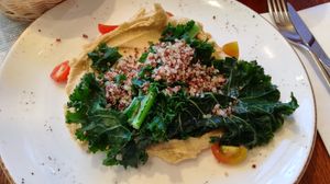 Humous and pitta at Olivo in Cluj-napoca