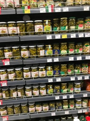 Some of the "healthy" selections at Aroma Supermarket at Shopping Centre Kamelija in Kotor