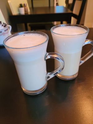 Vegan white hot Choc and horlicks at The Herb Garden in Buxton