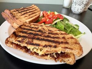 Cheese and onion chutney toaster   at The Herb Garden in Buxton