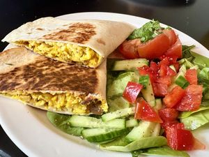 Coronation tofu quesadillas   at The Herb Garden in Buxton