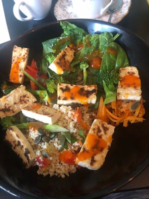 Crispy Tofu Buddah bowl at The Herb Garden in Buxton