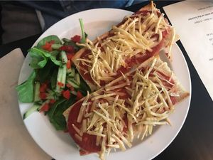 French bread pizza  at The Herb Garden in Buxton