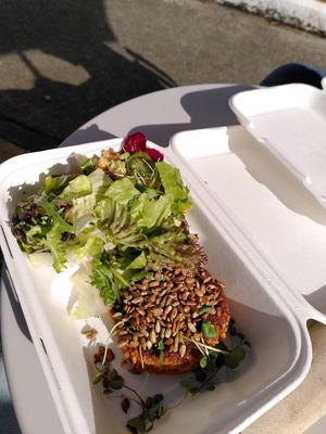 Delicious nut Patty and 3 salads at The Grove Veggie Kitchen in Limerick