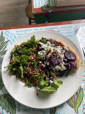 Kale Salad and savory beetroot torte  at The Grove Veggie Kitchen in Limerick