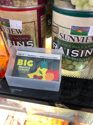 Name card at Big Fruits & Durians in Central Singapore