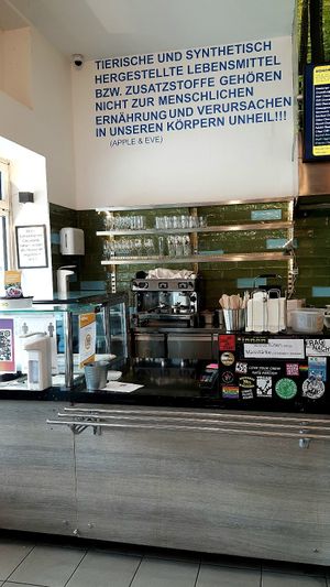 Interior of location - counter at Apple & Eve in Hamburg
