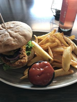 Vegan burger with mushrooms  at Apple & Eve in Hamburg