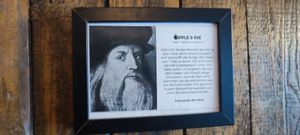 davinci was vegetarian???!!! at Apple & Eve in Hamburg