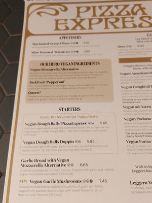 Menu at Pizza Express in Oxted