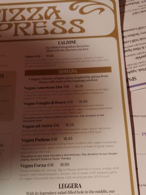 Menu at Pizza Express in Oxted