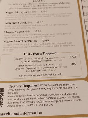 Menu at Pizza Express in Oxted