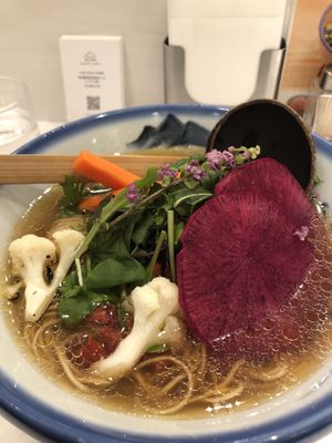 Rainbow vegan ramen at Afuri - Shinjuku in Tokyo