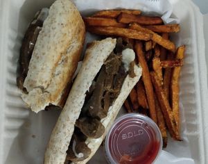 Philly cheesesteak at Vegetarian Restaurant by Hakin in North Miami Beach