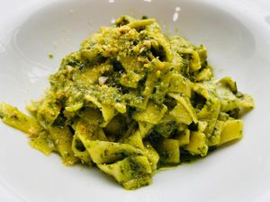 Tagliatelle with pesto at The Vegan Table in Phuket