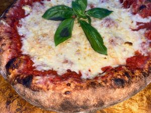 Vegan margarita pizza at The Vegan Table in Phuket