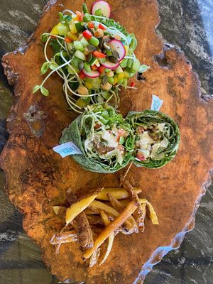Chikin garlic mayo wraps at The Vegan Table in Phuket